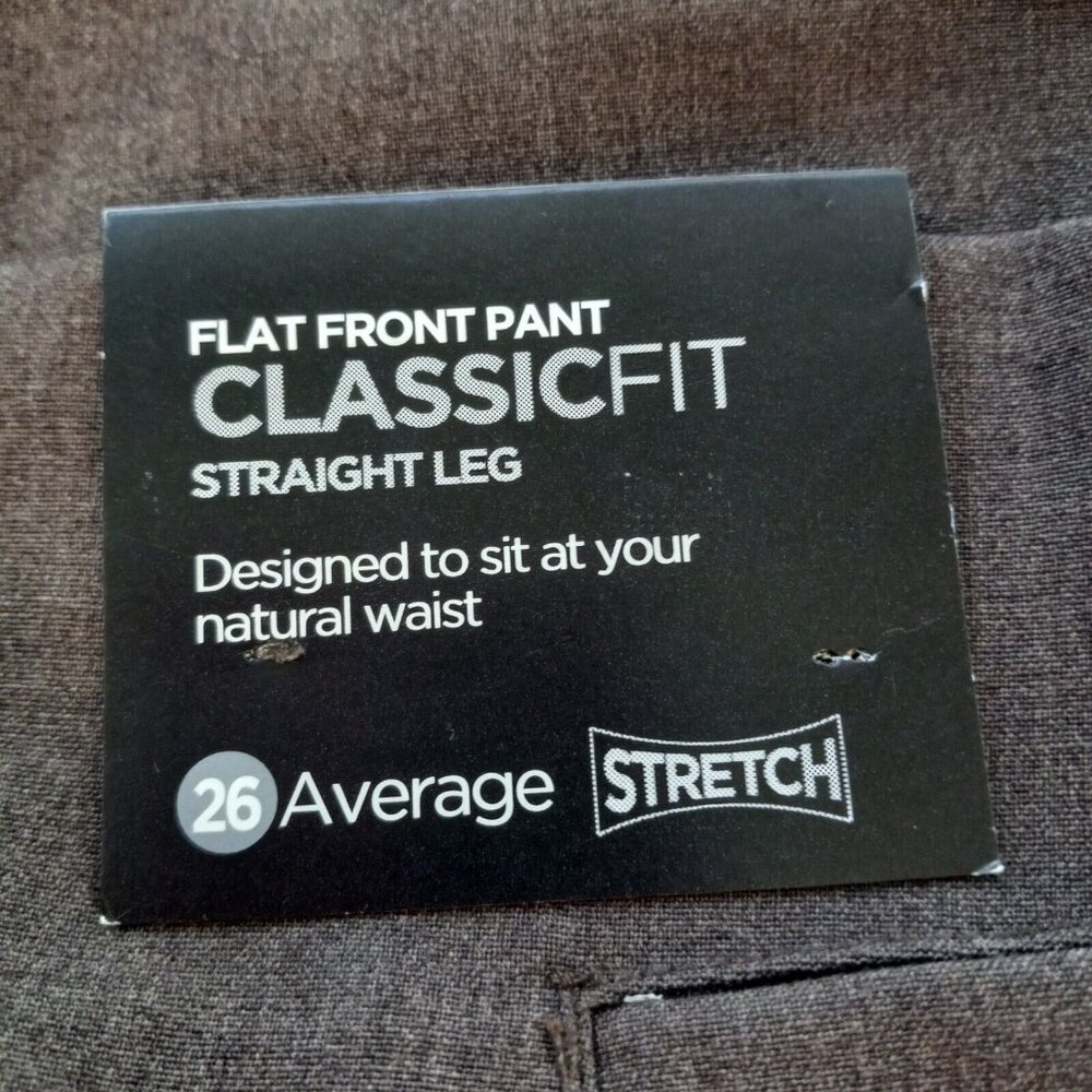 Avenue Stretch Women's Pants 47/29.5 Plus Size 26 Brown Flat Front Straight NWT - Picture 4 of 16